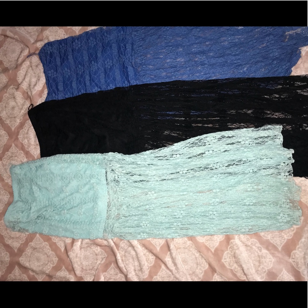 3 lace detail skirts